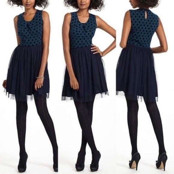 Anthropologie Dresses & Skirts - Anthropologie Weston Wear Sasonager Polka Dot & Tulle - Blue Black - Medium